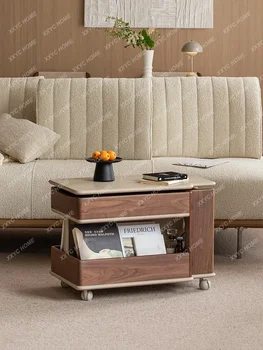 | Подъемный журнальный столик из массива дерева Для гостиной, Домашний Передвижной Маленький Чайный столик